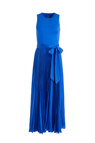 Celeste Pleated Satin Maxi Dress - By Baano