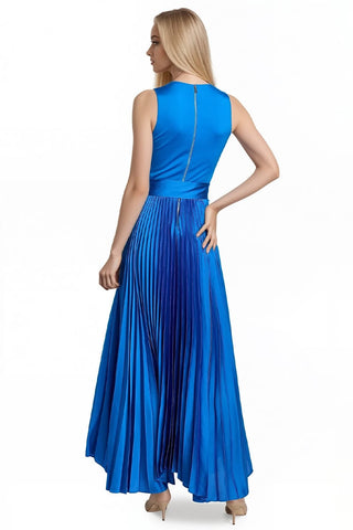 Celeste Pleated Satin Maxi Dress - By Baano