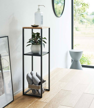 Two-Tier Display & Storage Shelf (31.5" H) - Steel + Wood - By Baano