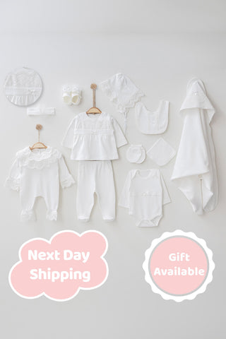 Ann White Newborn Coming Home Set (11 Pcs)