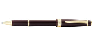 Bailey Light™ Polished Burgundy Resin and Gold Tone Rollerball Pen - By Baano
