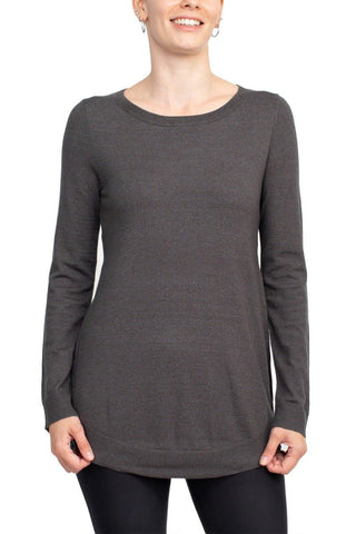 Cupio Scoop Neck Long Sleeve Solid Knit Top - Glamourous Grace
