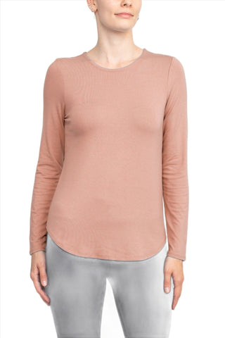 Cupio Crew Neck Long Sleeve Solid Knit Top - Glamourous Grace
