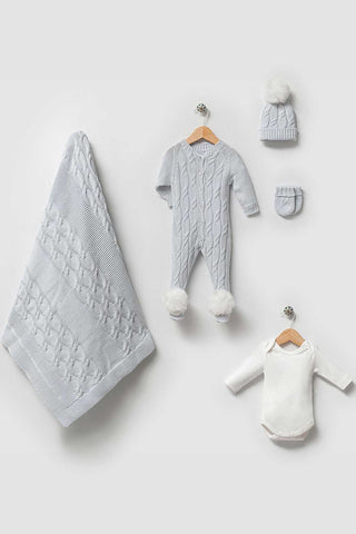 Daniel Blue Newborn Knit Coming Home Set (5 pcs) - By Baano