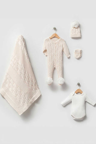 Daniel Cream Newborn Knit Coming Home Set (5 pcs) - By Baano