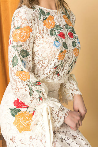 EMBROIDERED LACE TOP - By Baano