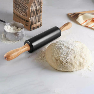 Dolce Black Marble Wood Rolling Pin INOX Artisans