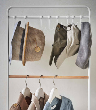 Coat Rack with Hat Storage (66" H) - Steel + Wood - By Baano
