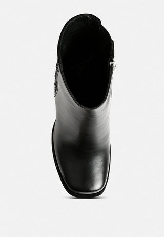 Dryday Diamante Zip Up Block Heel Boots