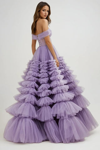 Duchess Off-The-Shoulder Prom Maxi Dress - By Baano