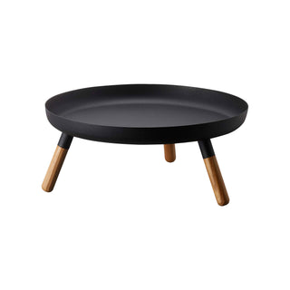 Countertop Pedestal Tray (5" H) - Steel + Wood - By Baano