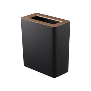 Trash Can - Rectangle - Steel + Wood - By Baano