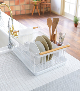 Dish Rack - Steel + Wood Yamazaki Home