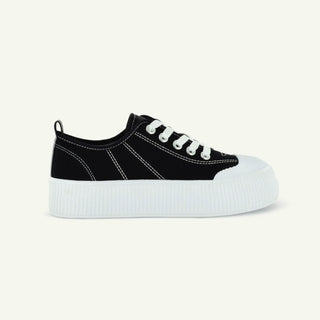 COURT ROYALE: VULCANIZED COURT SHOE - BLACK/WHITE - By Baano