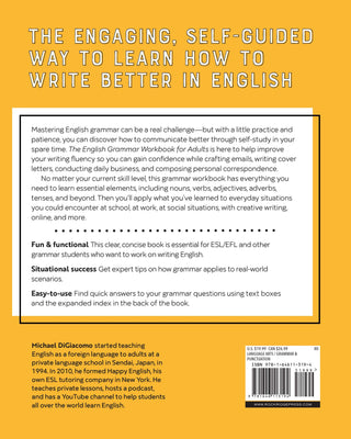 The English Grammar Workbook for Adults: A Self-Study Guide to Improve Functional Writing (Spiral Bound) - By Baano