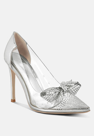 Erika Rhinestones Embellished Clear Pump Shoes