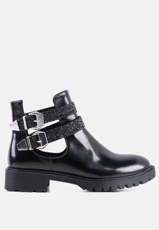 erner adjustable cut-out buckle boots