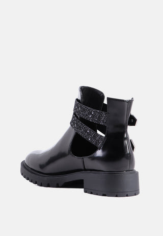 erner adjustable cut-out buckle boots