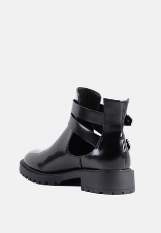 erner adjustable cut-out buckle boots