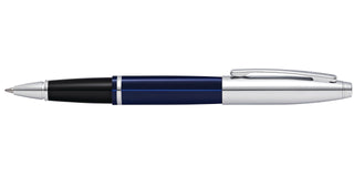 Calais™ Chrome & Blue Lacquer Rollerball Pen - By Baano