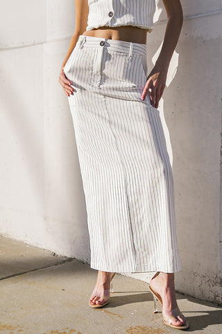 GET TO THE POINT WOVEN MIDI SKIRT - By Baano