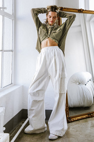 FOREVER BY YOUR SIDE WOVEN CARGO PANTS - By Baano