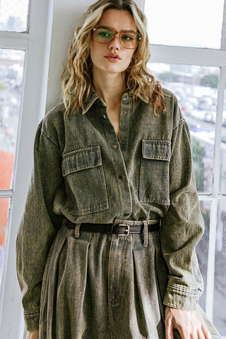 STUCK IN YOUR WAYS DENIM TOP - By Baano