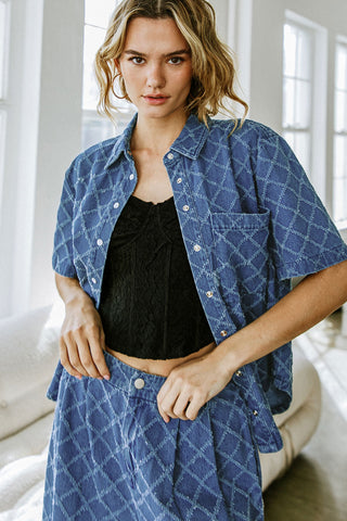 IT'S A SECRET DENIM TOP - By Baano