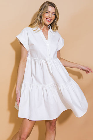 TIMELESS BEAUTY TWILL MINI DRESS - By Baano