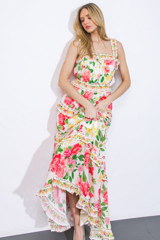 PULLING HEARTSTRINGS WOVEN MAXI DRESS - By Baano