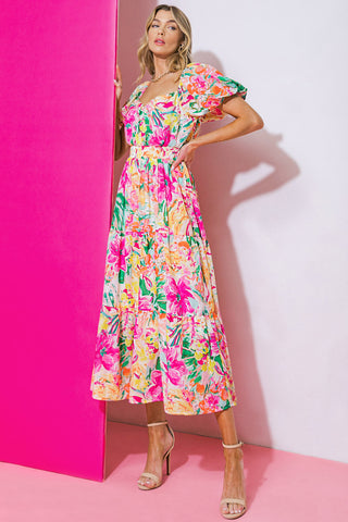 IT STARTS NOW WOVEN MIDI DRESS - By Baano