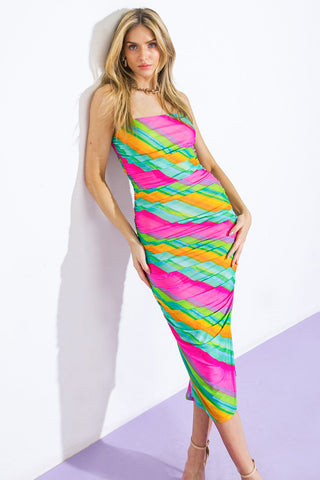 DESIRABLE DESTINATIONS MESH MIDI DRESS - By Baano