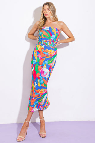 SEEKING SUN PONTI MIDI DRESS - By Baano