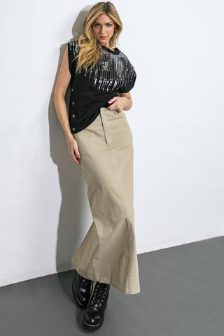 MY LOVE MINE ALL MINE WOVEN MIDI SKIRT - By Baano