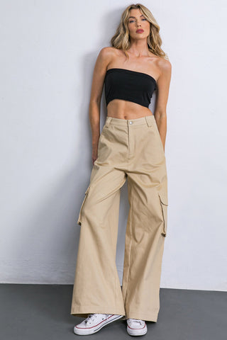 ADORABLE POSH WOVEN CARGO PANTS - By Baano