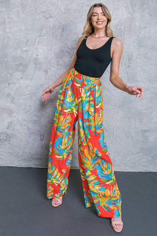 HERE FOR FUN RED WOVEN PANTS - By Baano