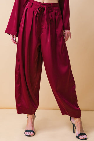 POWERFUL CHARM WOVEN SATIN PANTS - By Baano