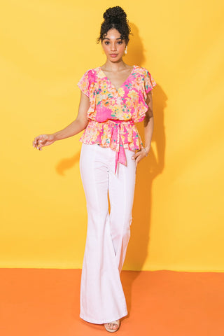 FADED VIEW WOVEN TOP - By Baano