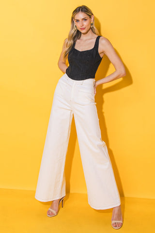 ALL AHEAD DENIM CROP TOP - By Baano