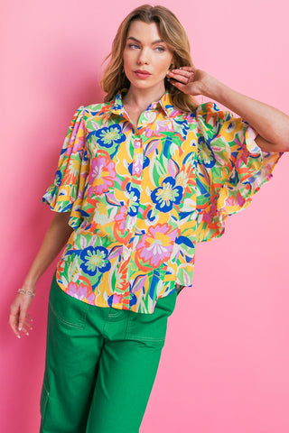 READY TO GET AWAY WOVEN TOP - By Baano