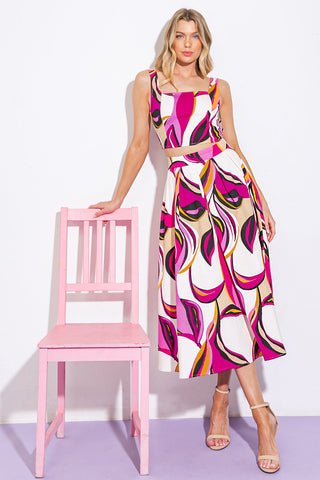 COCKTAIL CLUB WOVEN TWILL TOP AND SKIRT - By Baano