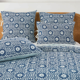Hand Stitched Block Print Kantha Pillow Sham Pairs