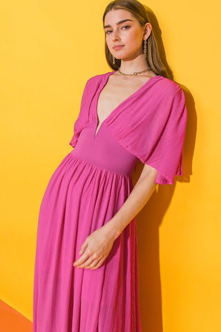 YOU FOUND MY HEART WOVEN MAXI DRESS - By Baano