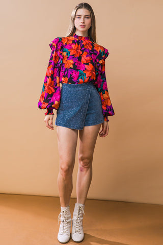 POSH POSITION DENIM SKORT - By Baano