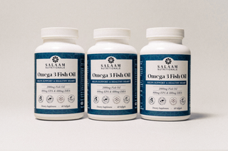 Halal Fish Oil 2000mg Omega-3 Soft Gels with EPA & DHA - 60 Count | Salaam Nutritionals - By Baano