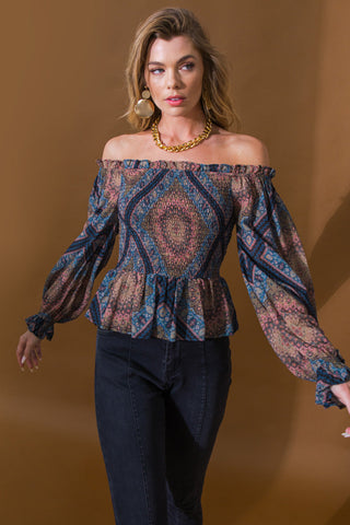 BOHO RAINBOW WOVEN TOP - By Baano