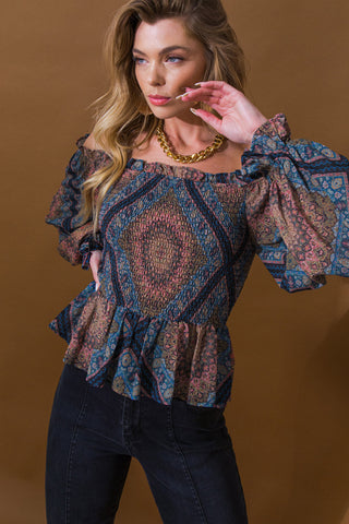 BOHO RAINBOW WOVEN TOP - By Baano