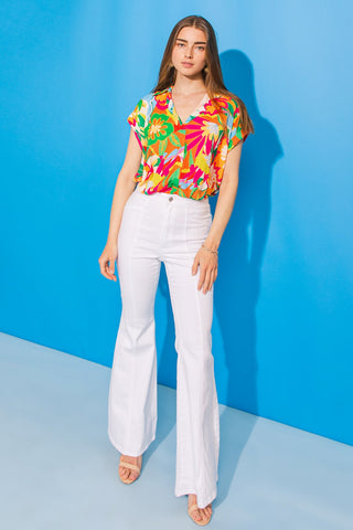 SWEET DREAMS FLORAL WOVEN TOP - By Baano