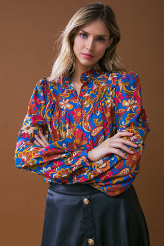IMPRESSIVE BLOSSOM WOVEN TOP - By Baano