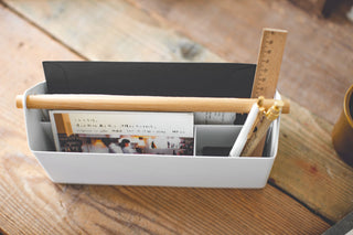 Pen + Desk Organizer - Large - Steel + Wood - By Baano